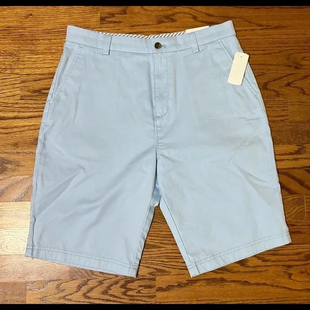 NEW Brooks Brothers Boys Stretch Chino Shorts 20 - Light Blue